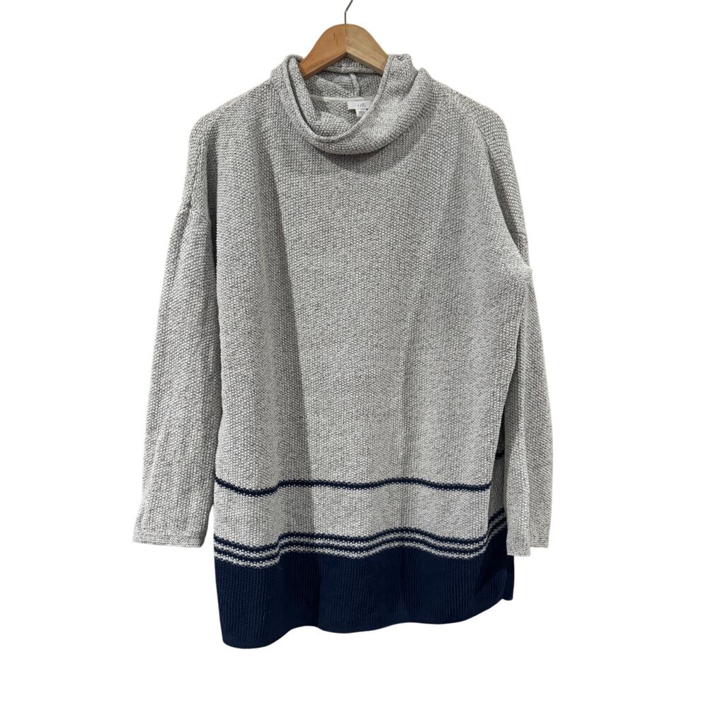 J. Jill Roll Neck Bold Stripe Sweater Medium